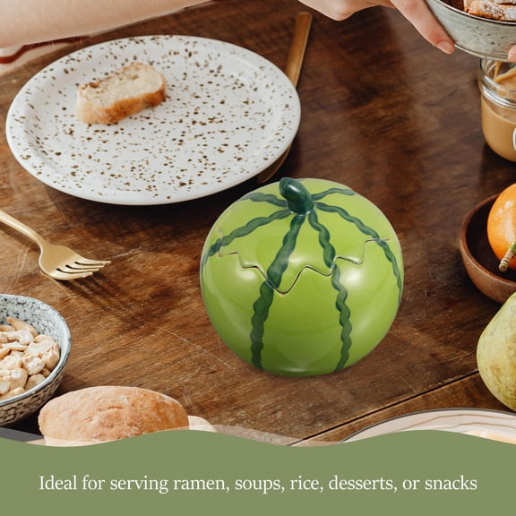 OULII Watermelon Shaped Ceramic Bowl Multicolor Versatile for Soups Snacks