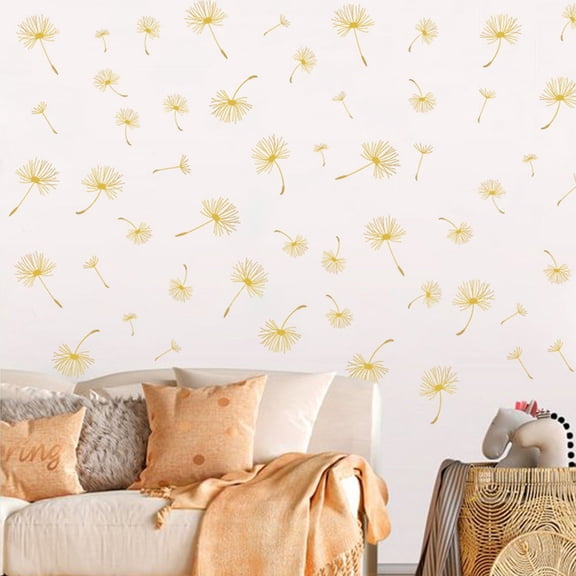 OULII Self Adhesive Dandelion Wall Decal for Home Decor with Fresh Flower Pattern Design