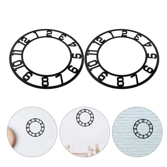 OULII 2Pcs Round Mirror Wall Clock Stickers with Clear Arabic Numerals for Hotel Entryway