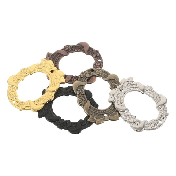OULII Set of 5 Mini Frames Vintage Assorted Color Zinc Alloy Name Card Holder for Wedding and Office Decoration