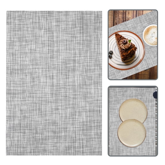 Table Setup Decoration OULII Set of 6 Light Grey PVC Table Mats with Insulation for Dining ...