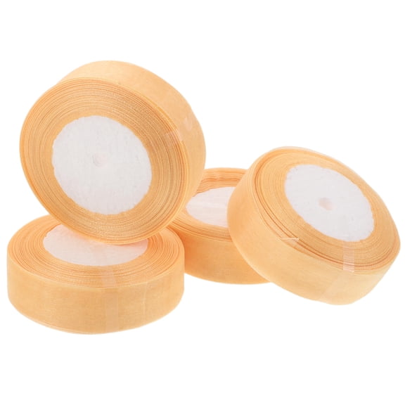 OULII Elegant Golden Tulle Yarn Ribbon for Wedding Bouquets Decorative Floral Arrangement