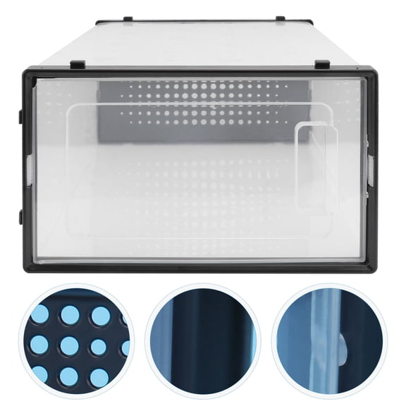 OULII 1Pc Black Transparent Shoe Case with Clamshell Opening for Easy Access