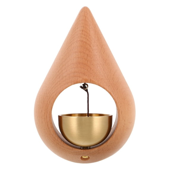 OULII  Light Brown Wooden Doorbell, Brass and Magnet, Soothing Sound, Home