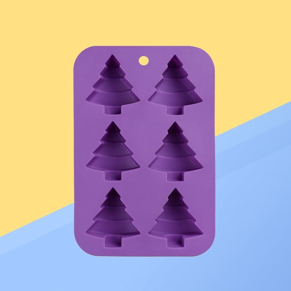 OULII Silicone Fondant Tree Mold in Purple for Chocolate Cake Baking High Strength Corrosion Resistant