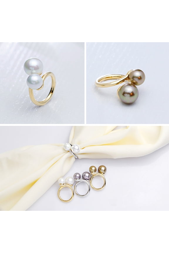 Silk Scarf Rings Alloy Brooch Pin for Formal Dinner and Christmas Party Accessory