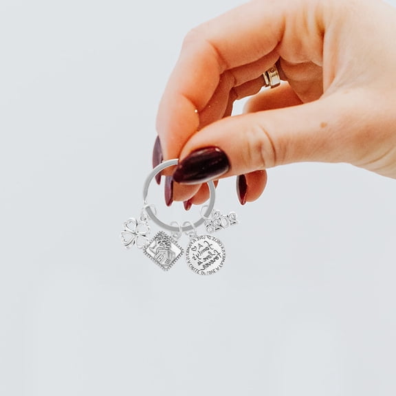 OULII New Adventures Keyrings Miniature House Shaped Zinc Alloy Decorative Accessory for Backpack Keys 1Pack