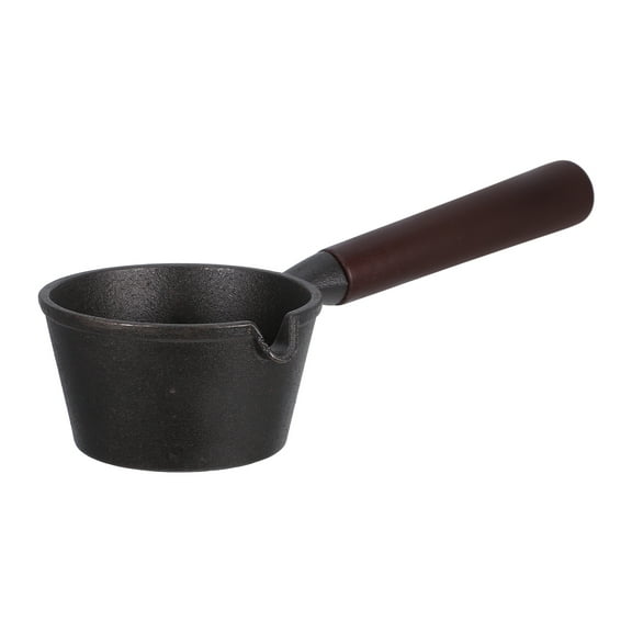 OULII Small Cast Iron Saucepan with Wooden Handle, Perfect for Sauces, Soups, and Everyday Home Cooking