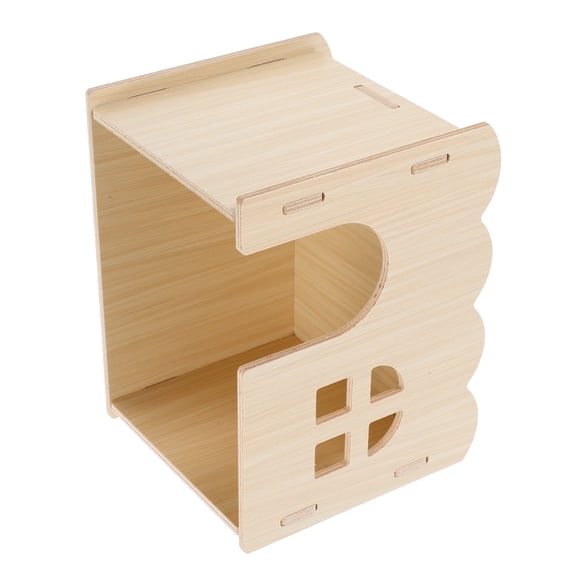 OULII Cage Squirrel Hideout Wooden Rat House Beige Wood 1Pcs
