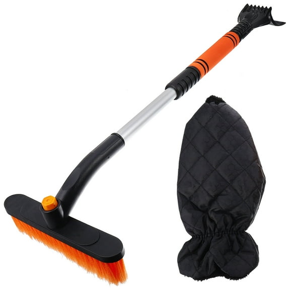 OULII Scraper with Sturdy Handle for Quick and Easy Windshield Snow Removal, Black