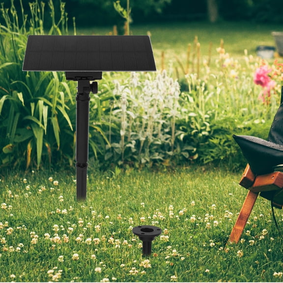 OULII Solar Pond Fountains for Small Ponds Black PP Water Pump for Gardens 1Set