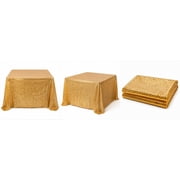 OULII Sequin Tablecloth Golden Wedding Party Use Shiny Luxurious Linen