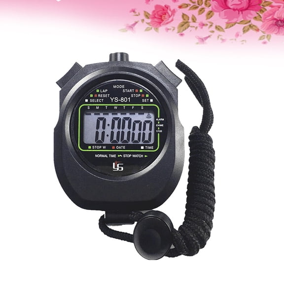 OULII Sports Timer Waterproof Black Electronic Stopwatch Lightweight Durable for Outdoor Use