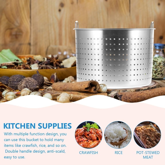OULII Premium Stainless Steel Boil Basket for Crawfish and Seafood Storage