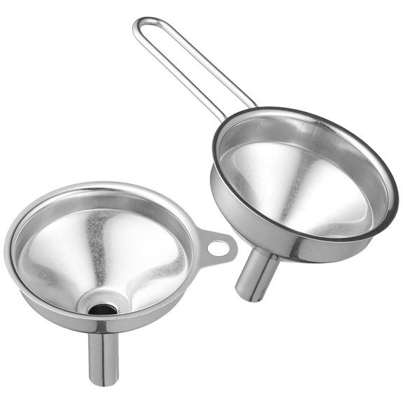 OULII 2-Piece Stainless Steel Funnel Set for Kitchen and Home Use, Cooking Funnels