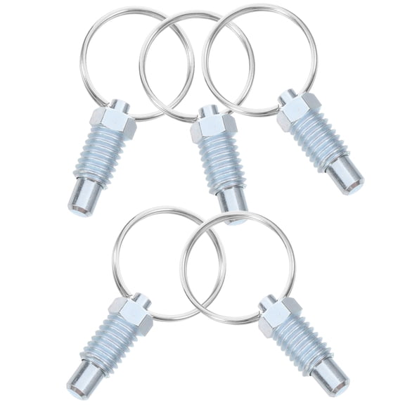 OULII Stainless Steel Latch Pin, Spring Loaded, Plated Silver, Industrial, Pull Ring, Self-Locking, 5Pcs