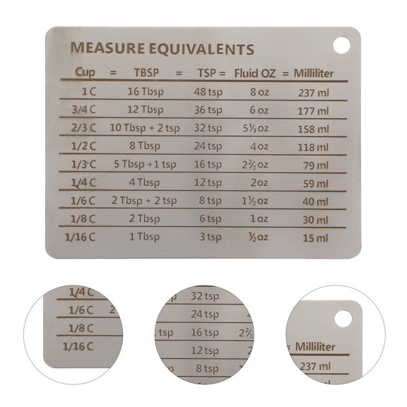 OULII Stainless Steel Magnet with Easy Read Scale Conversion Chart Kitchen