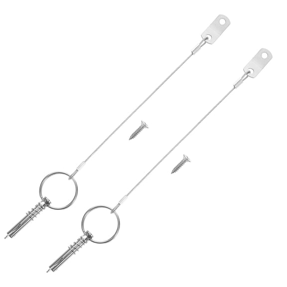 OULII 2Pcs Plated Silver Stainless Steel Bimini Top Support Pins with Lanyard for Watercraft Hardware