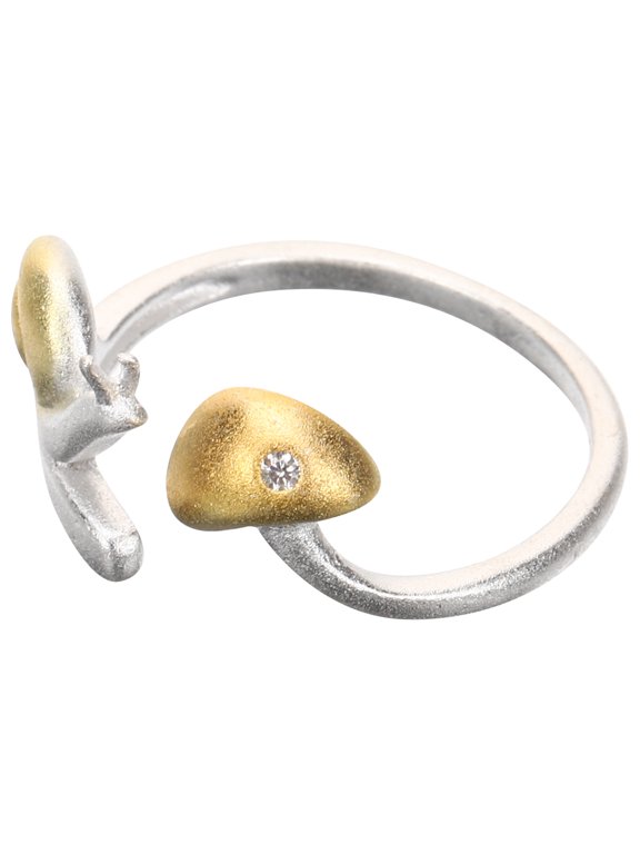 Statement Rings For Women Mushroom And Snail Ring Copper 1Pack Aesthetic Open Finger Adjustable