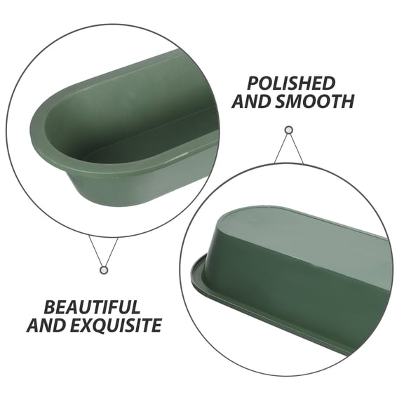 OULII Cattle Feed Trough Livestock Feeding Bowl Olive Green 1Pack