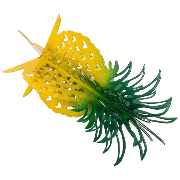 OULII Stylish Yellow Pineapple Figurine Iron Decorative Prop for Home Office Tabletop Display