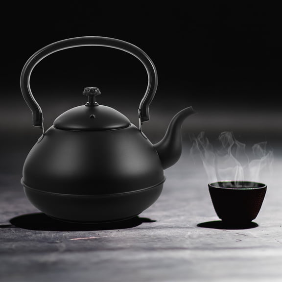 OULII Stainless Steel Teakettle Black for Home Brewing Tea and Coffee