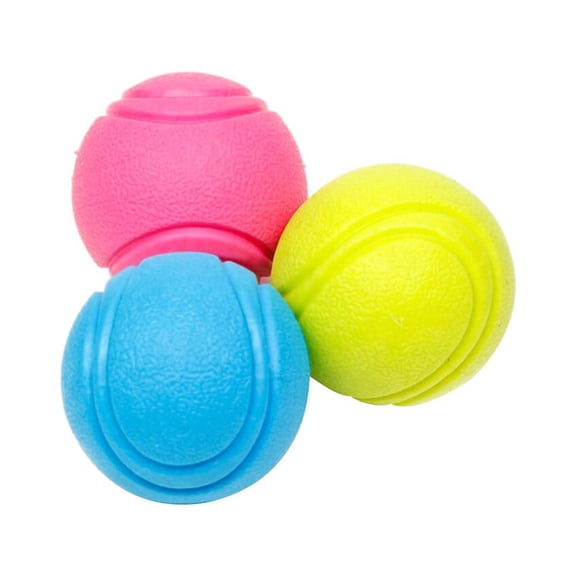 OULII Dog Chewing Teething Toys Pet Toy Ball Rubber Teeth Cleaning 1Pack