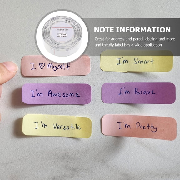 OULII Thermal Label Roll Transparent Self Adhesive for Name Sticker and Shipping Tags