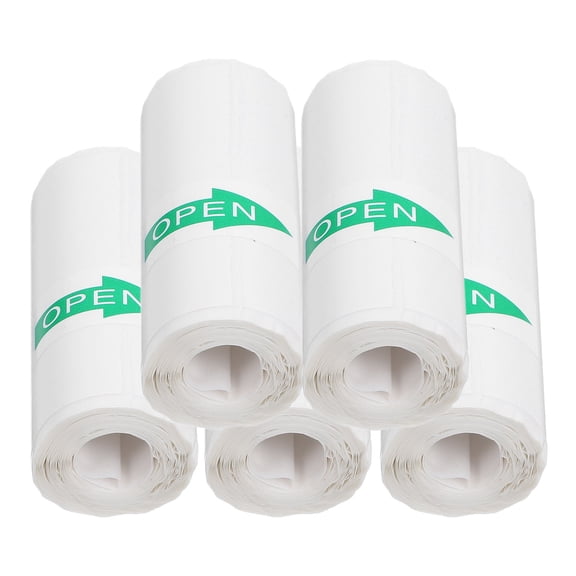 OULII 5 Rolls Adhesive Labeling Thermal Printing Roll White for Supermarket Shopping Receipts