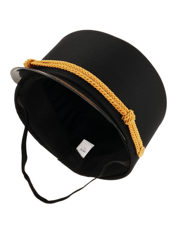 Train Conductor Cap Black Cloth Material with Classic Railway Style for Train Museum Event