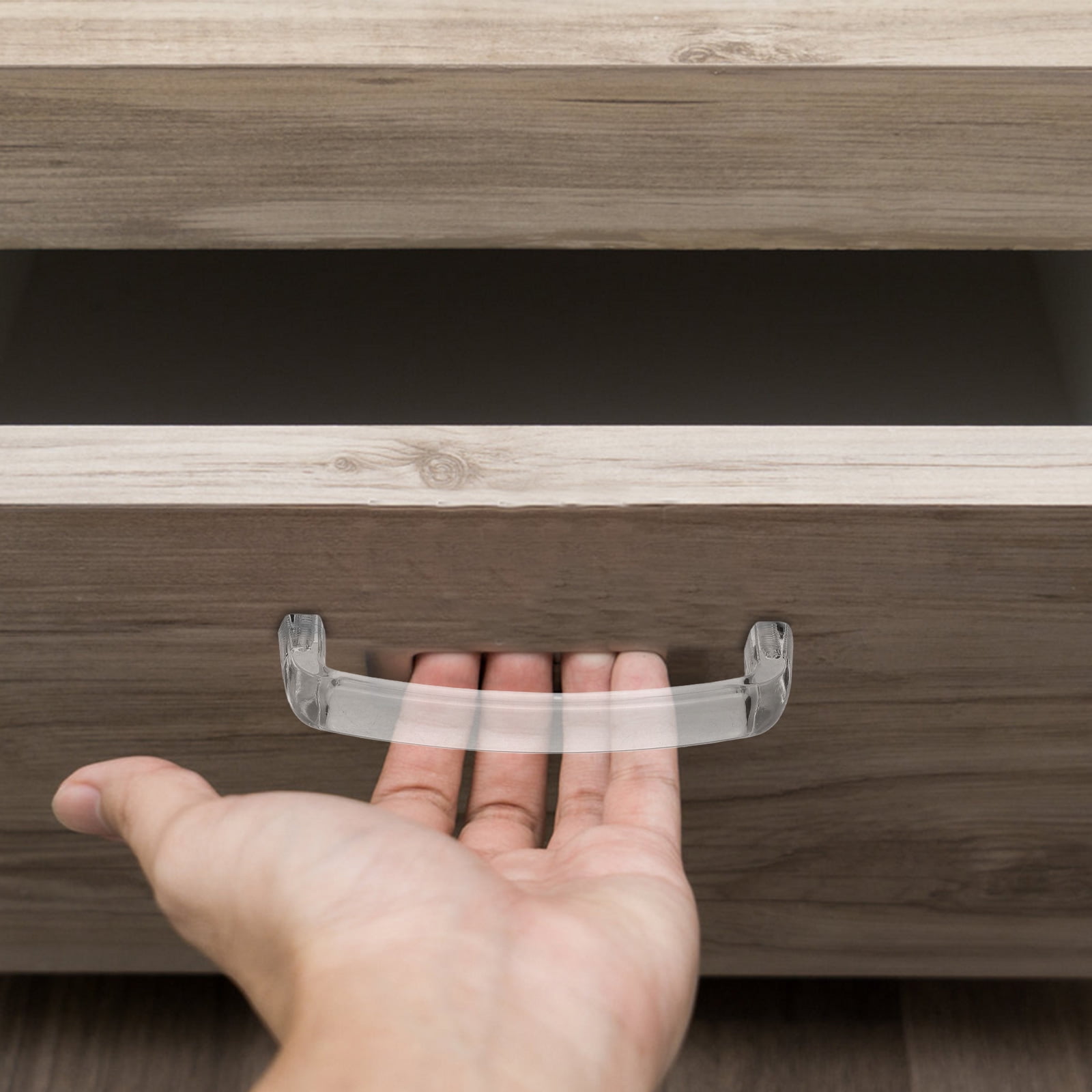 OULII Transparent Acrylic Drawer Pulls for Curtains Solid Design Push ...