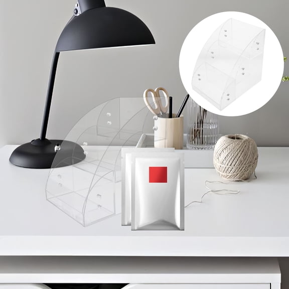 OULII Acrylic Bathroom Organizer, Transparent Makeup Case, Multi-Compartment Desktop Storage