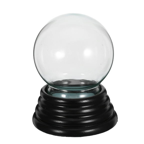 OULII Empty Glass Water Globe with Thickened Transparent Globe and Black Base for Craft Projects