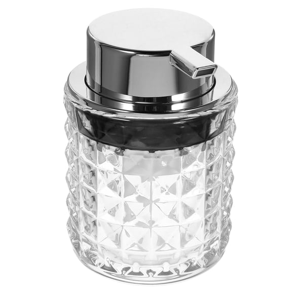 OULII Transparent Glass Soap Dispenser with Pump for Hand Shampoo Shower Gel and Dishwashing Liquid Storage