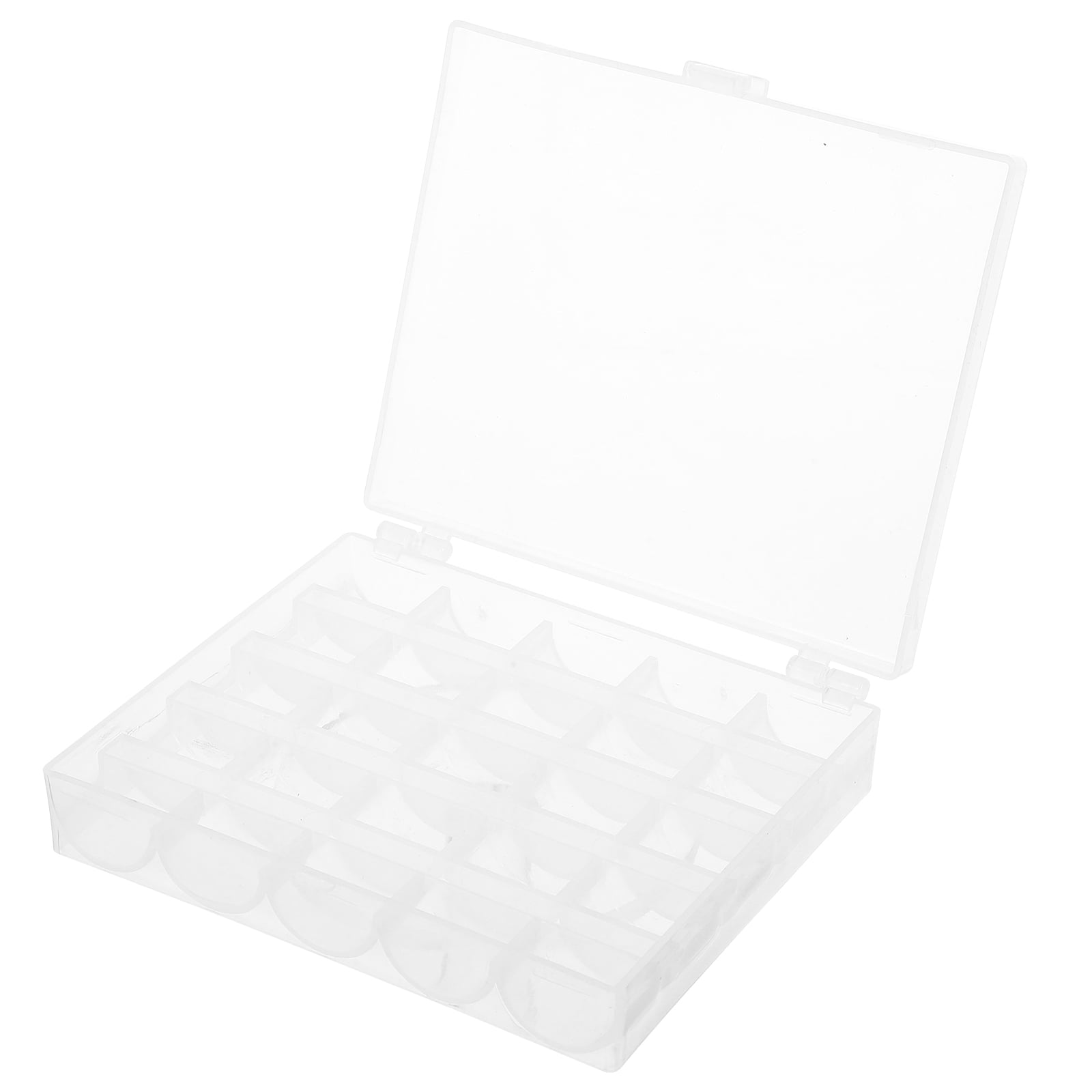 OULII Clear Plastic Thread Organizer, 25 Compartments, Tangle-Free, Portable, Durable, 4Pcs