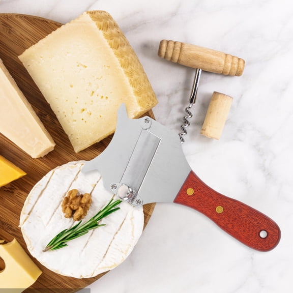 OULII Adjustable Truffle Slicer with Wood Handle for Cheese Chocolate Garlic and Vegetables