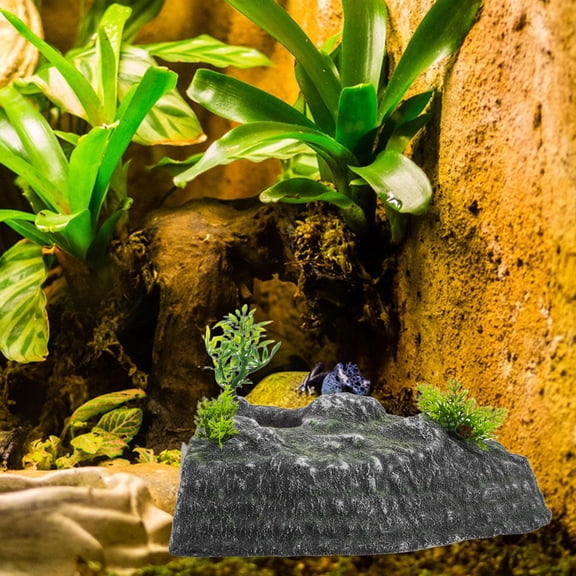 OULII Turtle Basking Platform Rock Landscaping Element Dark Grey 1Pcs For Aquarium Decorations