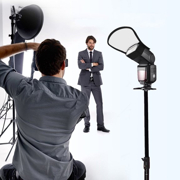 OULII Two Sided Flash Diffuser Reflector for Speedlight, White