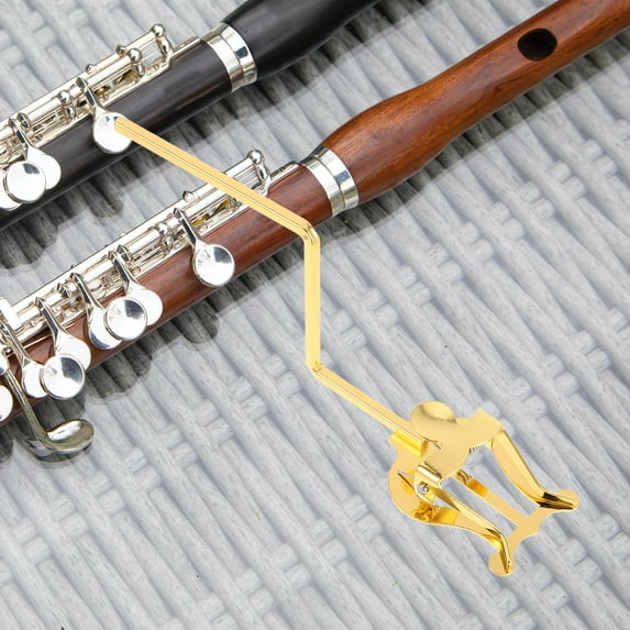OULII Metal Saxophone Music Clip Golden Foldable Lightweight Sheet Holder for Marching Band Use