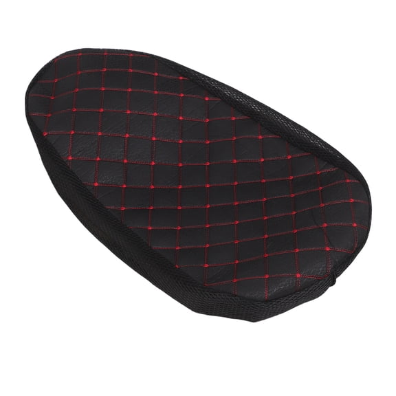 OULII Motorcycle Breathable Seat Cover Black PU Heat Resistant Waterproof Protector