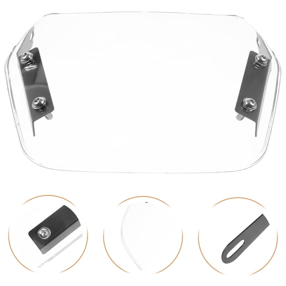 OULII Universal Motorcycle Windshield in White ABS Material for Easy Installation and Enhanced Road Visibility