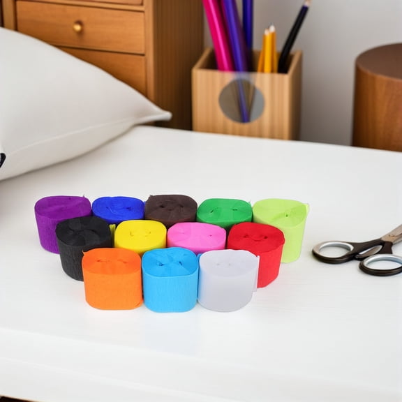 OULII party backdrop streamers paper assorted color 12 Rolls