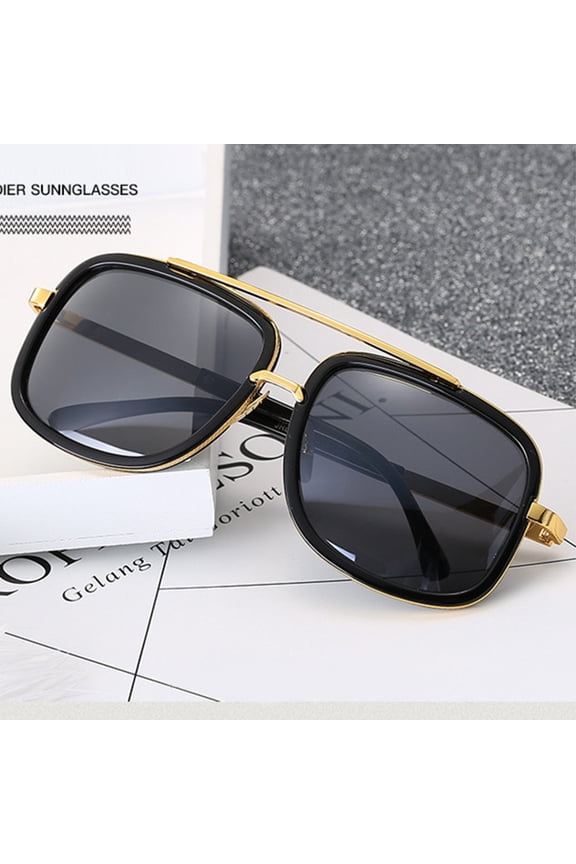 Vintage Black Frame Mirror Sunglasses for Sun Proof and Outdoor Fashionable Wear