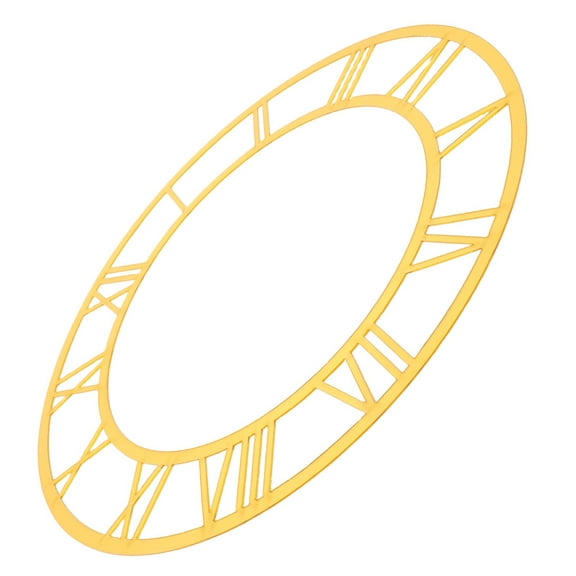 OULII Golden Round Roman Numerals Wall Clock Sticker for Living Room Decor