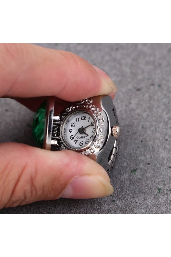 Watch Rings for Women Finger Green Alloy for Wedding Time Telling 1Set