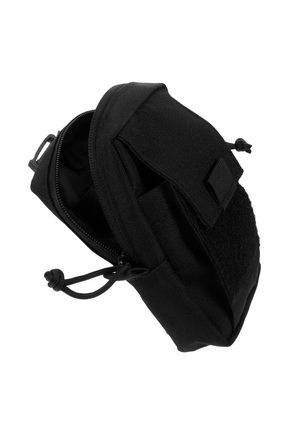 Waterproof Hiking Backpack Strap Pouch with Quick Access Zippered Phone Pocket Black