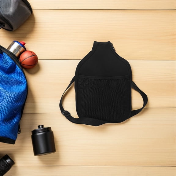 OULII Waterproof Table Tennis Racket Case Neoprene Lightweight Portable Bag with Mesh Pocket for Sports Black