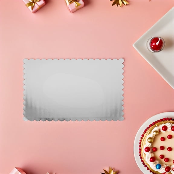 OULII Corrugated Cake Board 20Pcs, White Wave Edge, for Baking