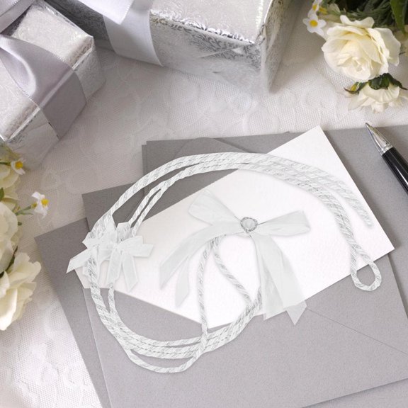 OULII Wedding Unity Cord Handfasting Ceremony Rope White Silk Lasso