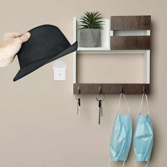 OULII 1Set White Cap Hanger for Wall Suitable for Cowboy Hats and Baseball Caps Home Use